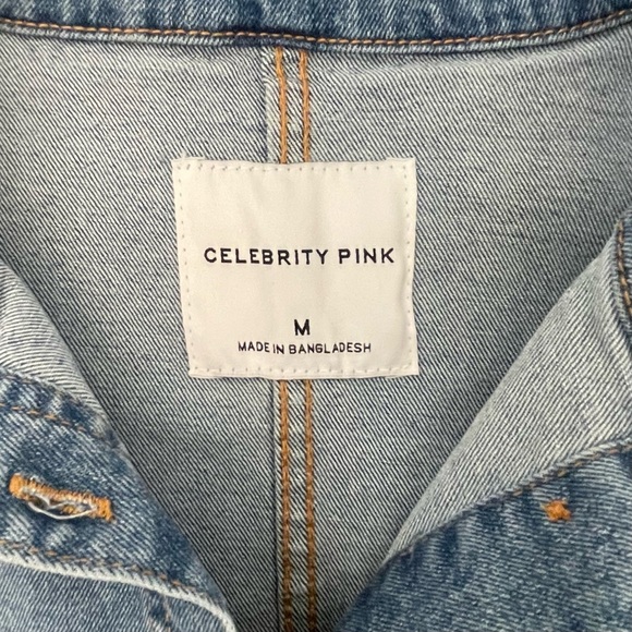 Celebrity Pink Denim Utility Painters Overalls Jumpsuit - Picture 5 of 16